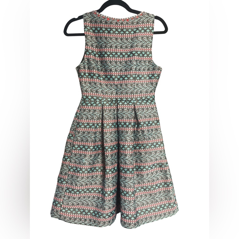 Anthropologie Moulinette Soeurs Chelly Jaquard Embroidered Mini Dress Size 0 - Picture 8 of 10